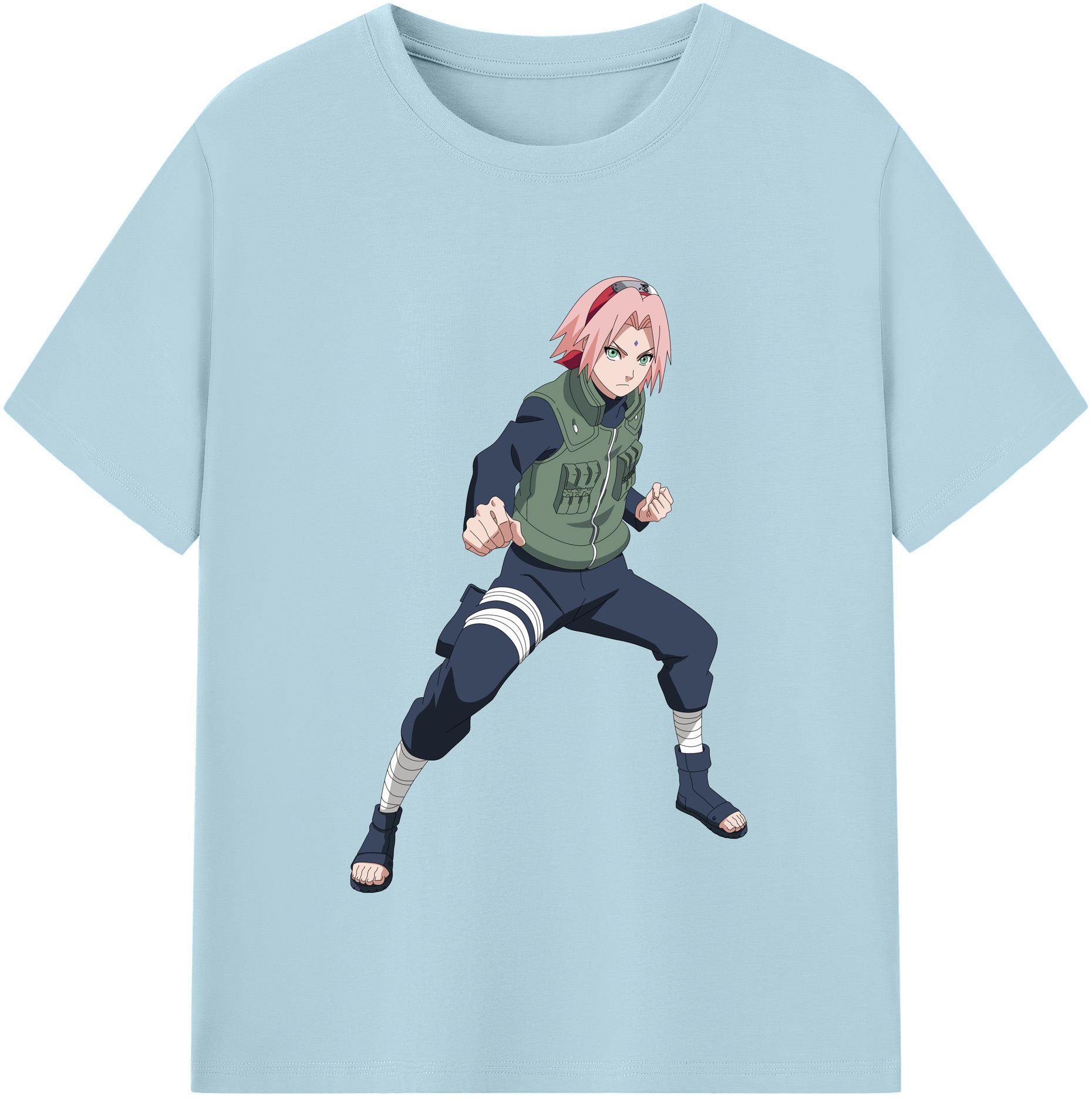 （画像用） NARUTO -ナルト- 春野サクラ Haruno Sakura 綿100％半袖Tシャツ（フロントプリント）